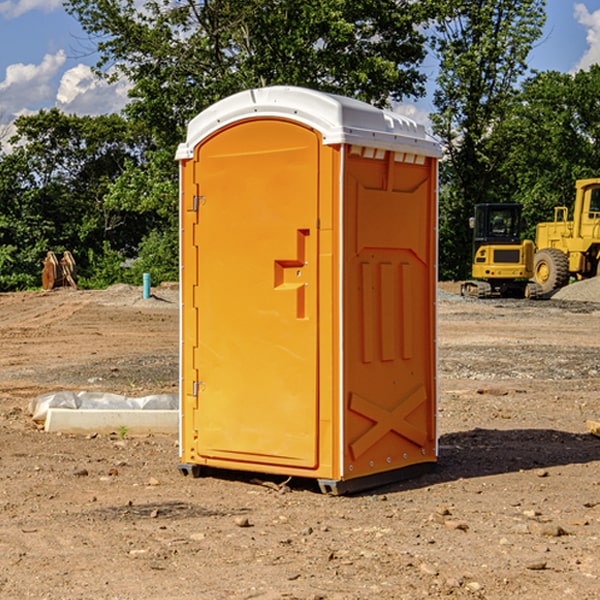 how often are the portable restrooms cleaned and serviced during a rental period in McKean